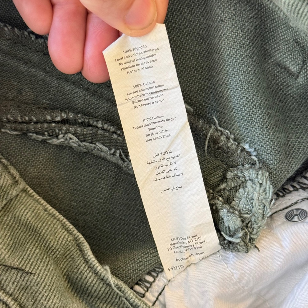 PrettyLittleThing High Rise Utility Cargo Pants Women Size 6 Green - Picture 4 of 13